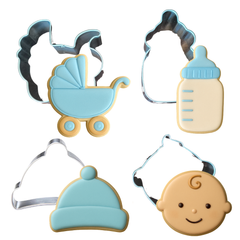 BABY SHOWER THEMED COOKIE CUTTER SET 4PCS