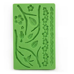 FLOWERS AND TWIGS BORDER MOULD (GREEN)