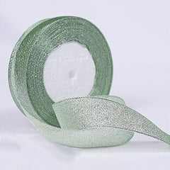 ORGANZA RIBBON SILVER GREEN