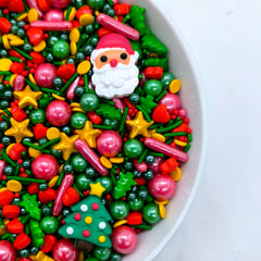 CHRISTMAS MIX WITH SANTA AND CHRISTMAS TREE SPRINKLES 125GMS