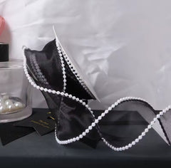 CHIFFON / ORGANZA RIBBON WITH PEARLY EDGES