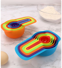 RAINBOW COLORED MEASURING CUPS - 5PCS  SET