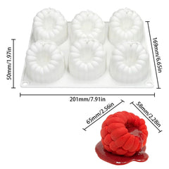3D MINI RASPBERRY CHOCOLATE MOUSSE MOULD 6 PCS