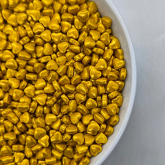 GOLD SUGAR PEARLS LOVE HEARTS 15 GMS