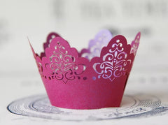 LASER CUT SCALLOPED SCROLL CUPCAKE CAGES/WRAPPERS  - {12 Pcs}