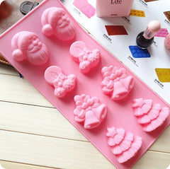 LARGE CHRISTMAS THEMED CHOCOLATE MOULD 8 CAVITY