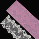 FLOWERS WITH MESH CAKE LACE MAT (SCALLOPED)
