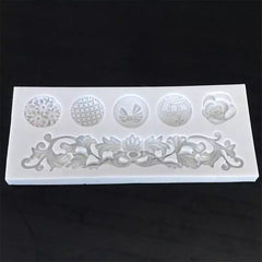 SCROLL AND BUTTONS/BROOCH MOULD