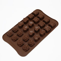 MINI LOVE HEARTS, ROSES & GIFTS CHOCOLATE MOULD 24 CAVITY