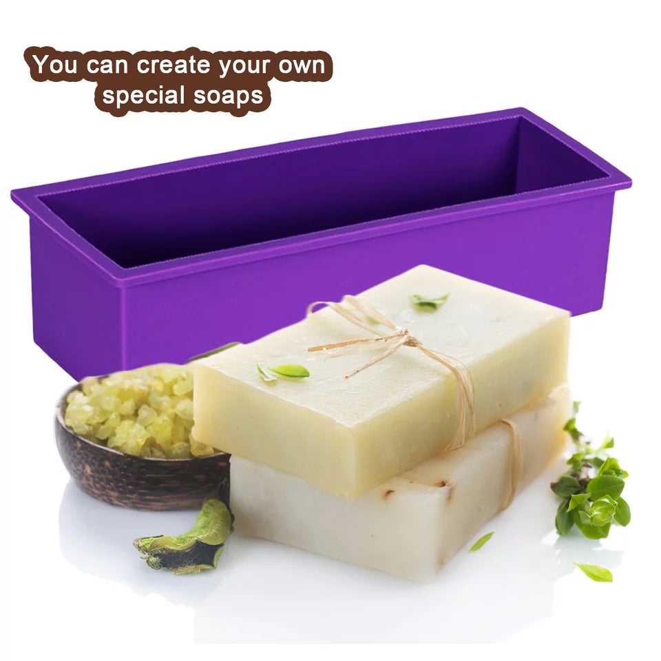 RECTANGULAR BAR SOAP MOULD WITH WOODEN BOX HOLDER