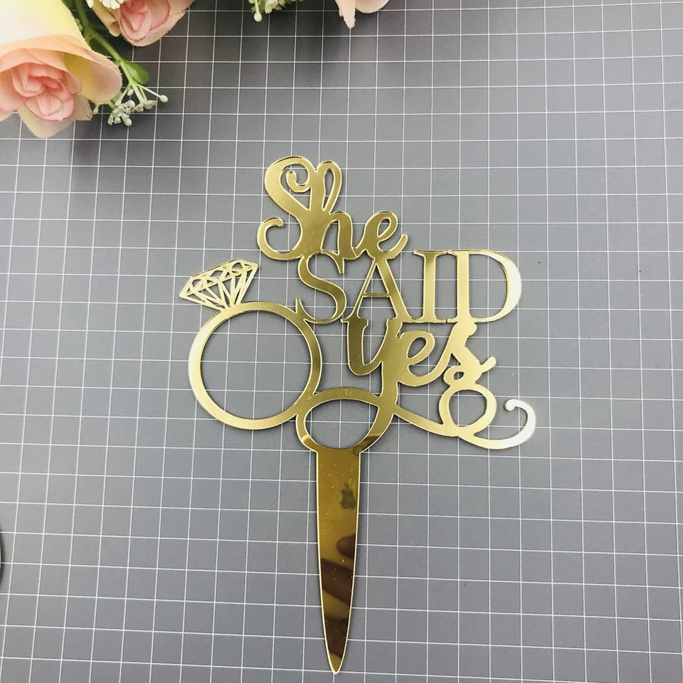 CUSTOMIZED GOLD MIRROR ACRYLIC TOPPERS