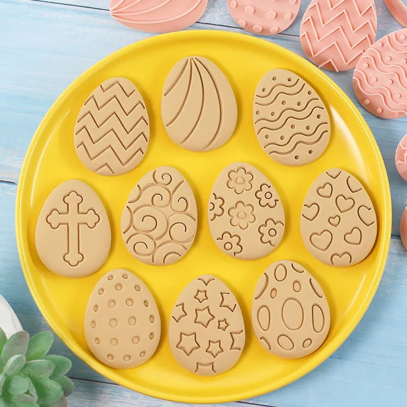 EASTER EGGS COOKIE CUTTER WITH EMBOSSER SET 10 PCS