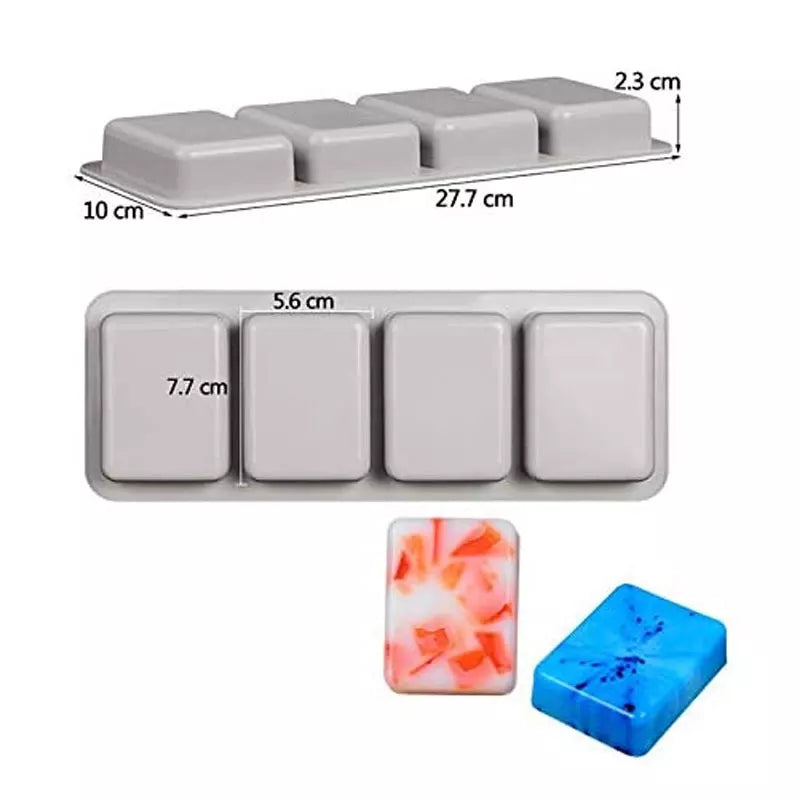 RECTANGULAR/ROUND/OVAL SOAP MOULD (4 HOLES)