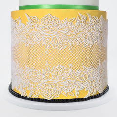 FLOWERS WITH MESH CAKE LACE MAT