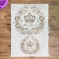 CROWN WITH SCROLL FRAME STENCIL