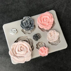 MINI ROSES ASSORTED SIZES SILICONE MOULD 7 PCS