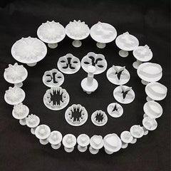 ASSORTED FONDANT FLOWER CUTTERS SET 33 PCS