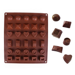 MINI 6 ASSORTED DESIGNS CHOCOLATE MOULD  30 CAVITY