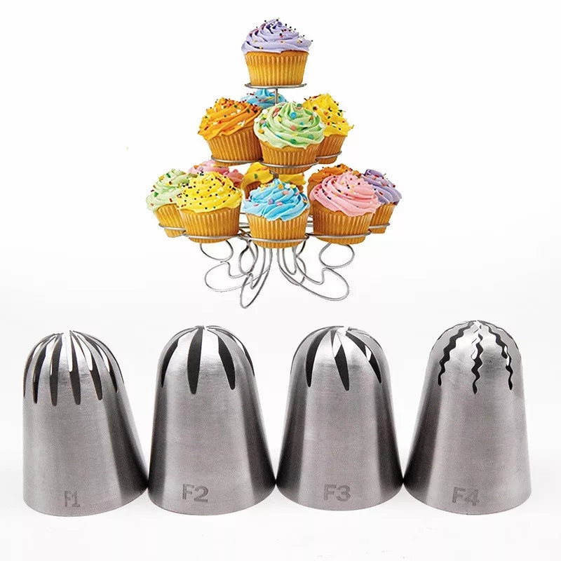 EXTRA  LARGE 4 PC STAINLESS STEEL NOZZLE SET