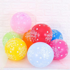 12 INCH ASSORTED HAPPY BIRTHDAY BALLOONS 10PCS PACK