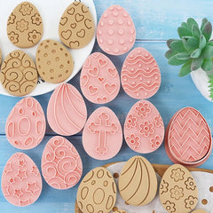 EASTER EGGS COOKIE CUTTER WITH EMBOSSER SET 10 PCS