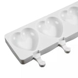 LARGE SMOOTH HEART CAKESICLES/ICE POP/LOLLIPOP MOULD 4 PCS