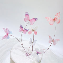 DOUBLE WING TRANSLUCENT BUTTERLIES TOPPERS SET