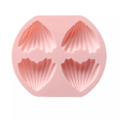 RIDGE SHELL HEART CHOCOLATE MOULD 4 CAVITY