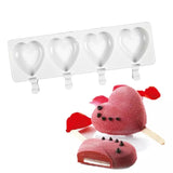 LARGE SMOOTH HEART CAKESICLES/ICE POP/LOLLIPOP MOULD 4 PCS