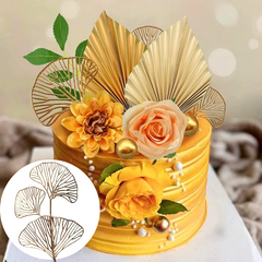 ARTIFICIAL GOLD TROPICAL LEAF TOPPER 3PCs