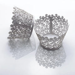 LASER CUT MINI BLOSSOMS CUPCAKE CAGES/WRAPPERS - {12 Pcs}