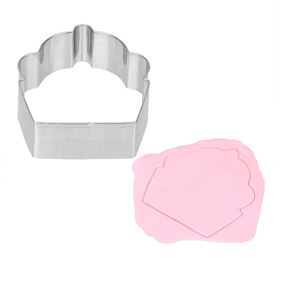 LARGE DECORATED CUPCAKE COOKIE CUTTER