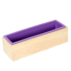 RECTANGULAR BAR SOAP MOULD WITH WOODEN BOX HOLDER