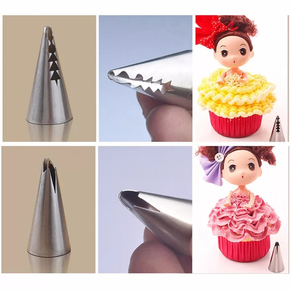 7 PC STAINLESS STEEL RUFFLES NOZZLE SET
