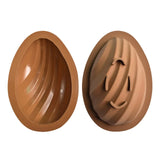 LARGE RIDGES 3D LARGE EGG CHOCOLATE MOULD 2PC SET