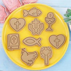 HOLY COMMUNION/CHRISTIAN THEMED COOKIE CUTTERS WITH EMBOSSERS