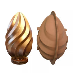 LARGE RIDGES 3D LARGE EGG CHOCOLATE MOULD 2PC SET