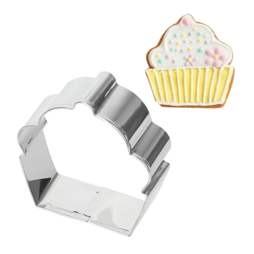 LARGE DECORATED CUPCAKE COOKIE CUTTER