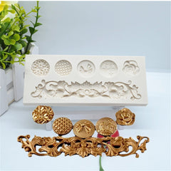 SCROLL AND BUTTONS/BROOCH MOULD