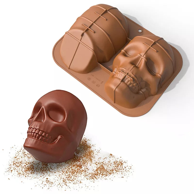 HALLOWEEN LARGE 3D SKULL/SKELETON HEAD CHOCOLATE MOULD