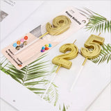 GOLDEN HAPPY BIRTHDAY NUMBER CANDLES