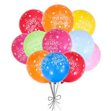 12 INCH ASSORTED HAPPY BIRTHDAY BALLOONS 10PCS PACK