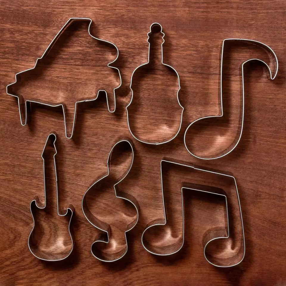 ASSORTED MUSIC COOKIE CUTTERS SET 6PCS