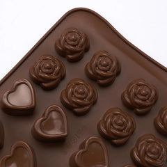 MINI LOVE HEARTS, ROSES & GIFTS CHOCOLATE MOULD 24 CAVITY