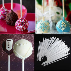 50 PCS WHITE LOLLIPOP/CAKE POP STICKS 15 CM BY 0.35 CM