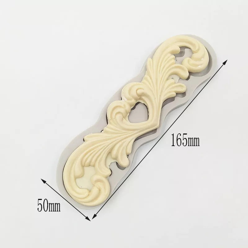FLOWING EDGES FLOWER SCROLL BORDER MOULD (DOUBLE SIDED)