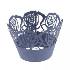 LASER CUT LARGE ROSES CUPCAKE CAGES/WRAPPERS  - {12 Pcs}
