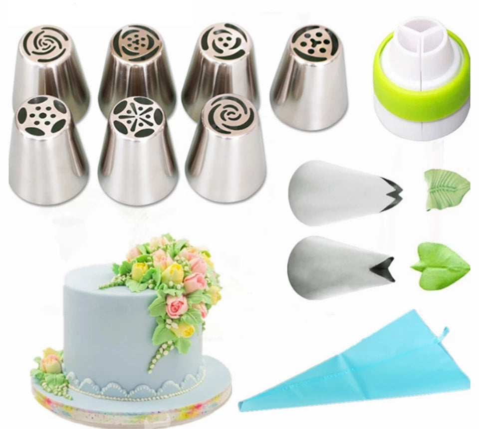 11 PC STAINLESS STEEL RUSSIAN PIPING TIPS NOZZLE SET