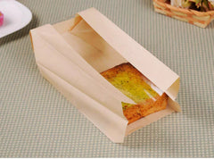 PLAIN BROWN GUSETTED COOKIE BAGS WITH WINDOW (NON POLYCOATED)