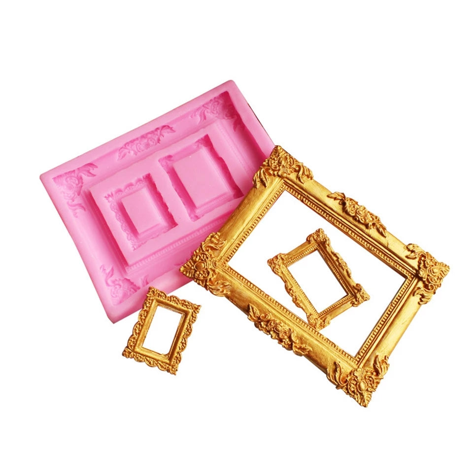 VICTORIAN PHOTO FRAME MOULD WITH MINI FRAMES